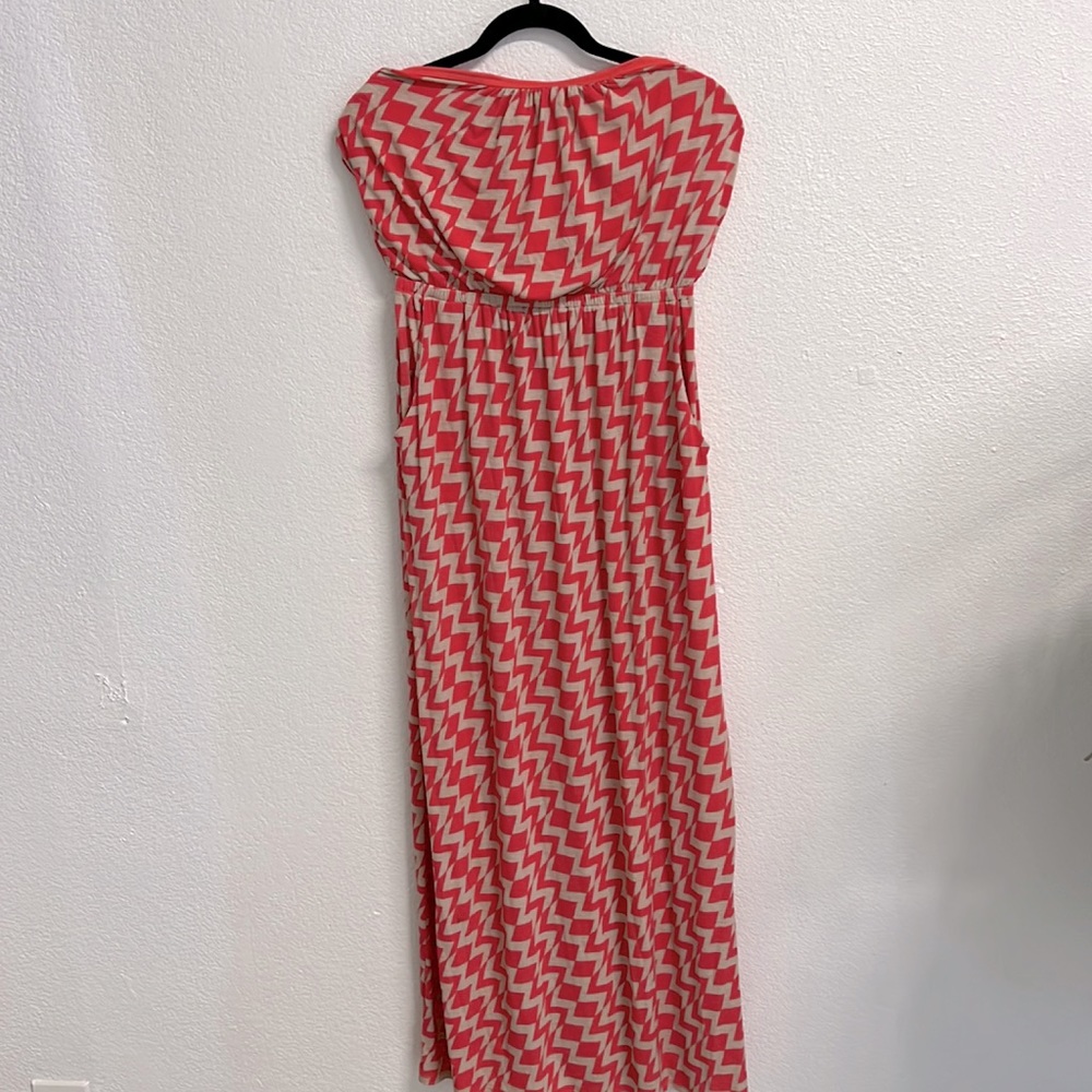 Three Pink Hearts Strapless Maxi Dress size large